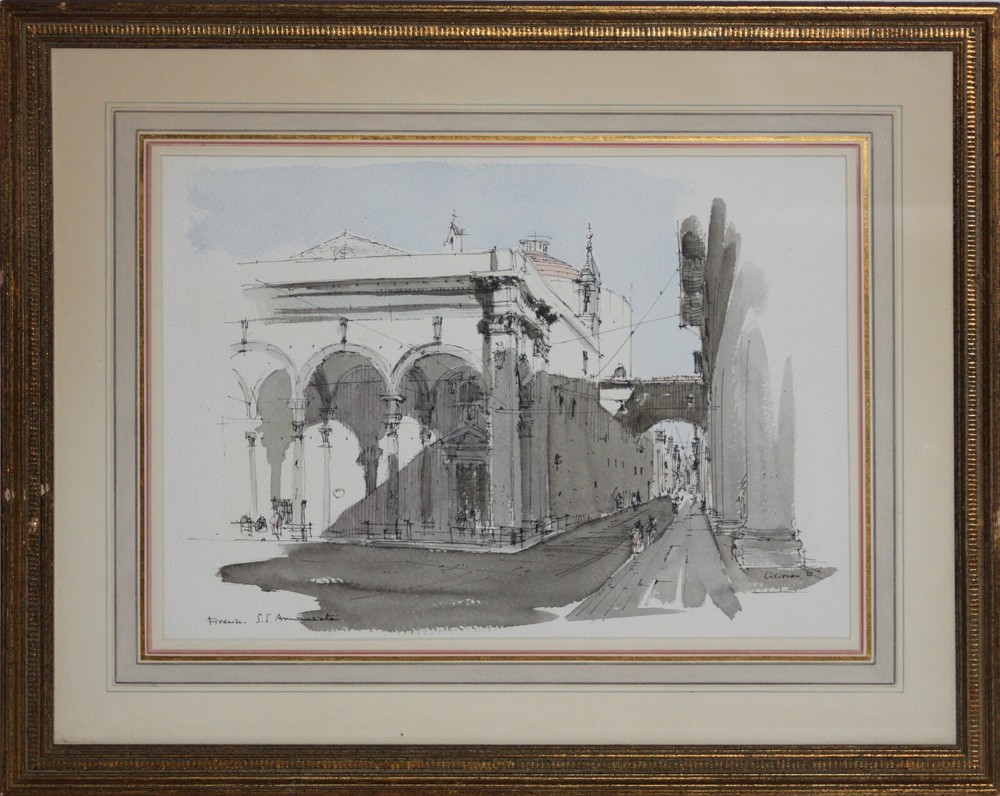PIERO CICIONESI-Italian Architect-Original Signed WC-SS. Annunziata di Firenze