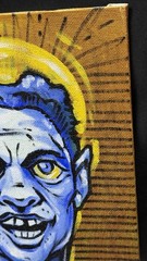 Auks One (Thomas Lucero) Graffiti Original Painting Signed! VTG Street Art 9 x 7