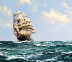 Clipper Ship on the High Seas Painting by Montague Dawson Reproduction