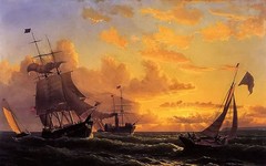 Oil painting william Bradford – fresh breeze of sandy hook nice seascape canvas