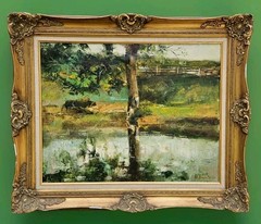 Sarah Brown Original Oil On Canvas ~ Ornate Gilt Gold Frame 1973