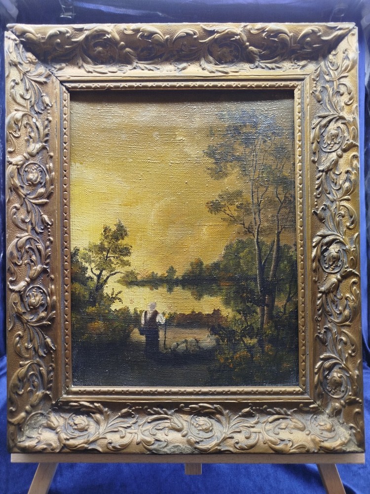 The Painting Shows A 19th Century Landscape 38x31cm