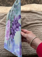 original abstract floral acrylic painting wall art 16 X 20 inches OOAK