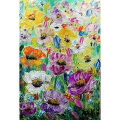 Textured Wildflower Painting 24×36 Colorful Floral Impasto Wall Art Canvas