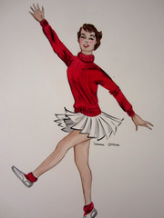 Vintage Fashion Commercial Illustration Original Art Cheerleader Outfit 1950s