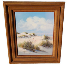 LOOMIS DEAN Sand Dunes By the Ocean with Seagulls and Plants oil painting