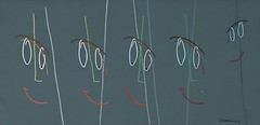 „The Five Musketeers“ by Jean Sariano Signed Original Acrylic on Paper 1994