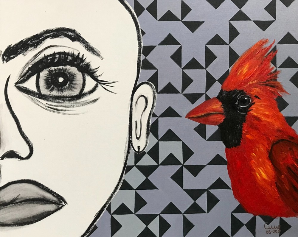 Original Acrylic Painting on Canvas, Awareness