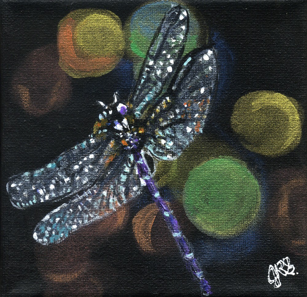 OOAK Painting 2026 „DRAGONLY II“ 6″ x 6″ Acrylic on Stretched Canvas, Signed