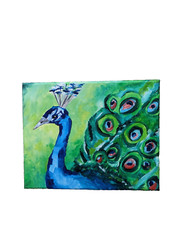 Bird Painting Abstract Original Collectible Peacock Modern Art Samantha McLean