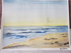 Original Watercolor Painting Ocean Landscape 12″×9″ Realistic