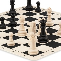 Foldable Silicone Chess Set 15×15 Inch 3.25 King Weighted Pieces Carrying Case