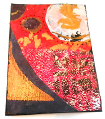 ACEO Original OOAK Painting Collage Geometric Abstract Veronica Stewart