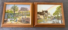 (2) H.Hargrove Serigraphs/Signed/Framed! Cafe/Gas Station & Amish Barn Raising!