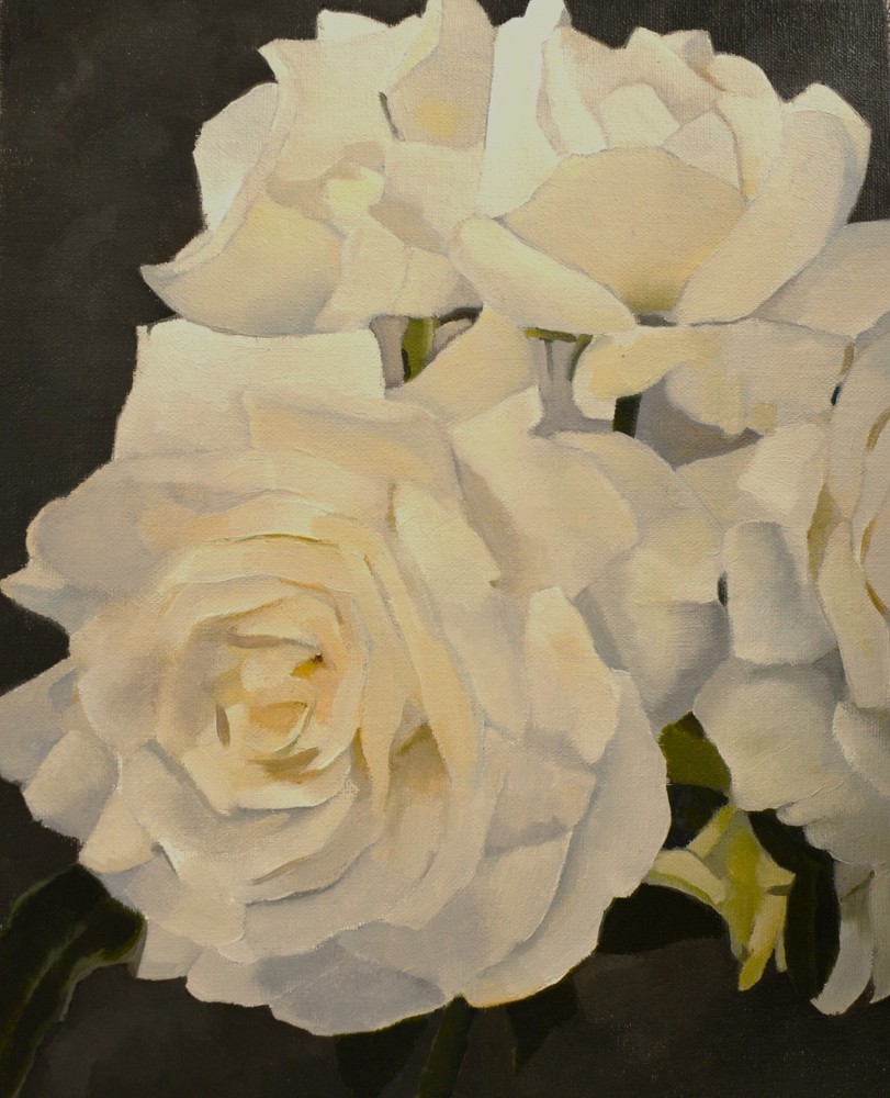 Roses 8×10 original oil painting , Rose art, flower paintings , floral art
