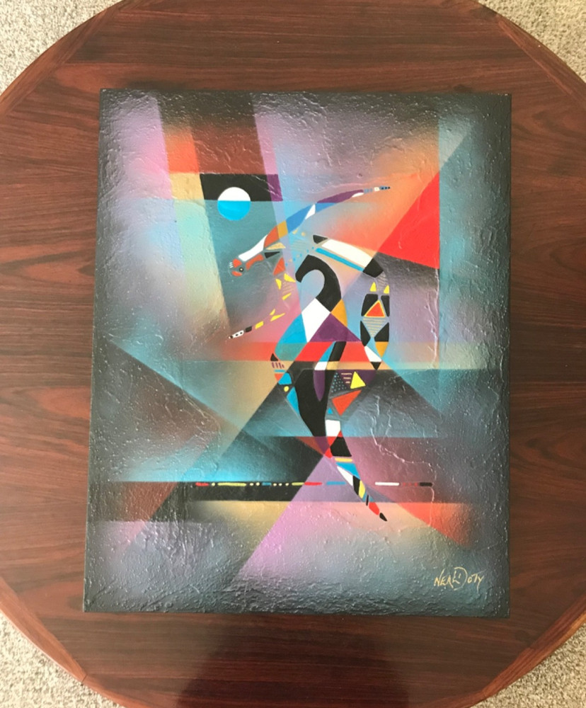 NEAL DOTY – ACRYLIC PAINTING ART DECO WOMAN CUBISM MODERNISM ABSTRACT