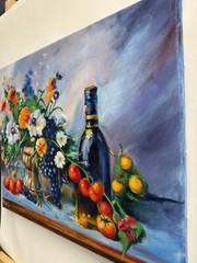 ORIGINAL Painting OIL, 20×16 inch, Still Life, WALL ART DECOR, Home Gift Signed