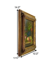 Painting Floral and Fruit Oil on Board Vintage Still Life Classic Art Decor