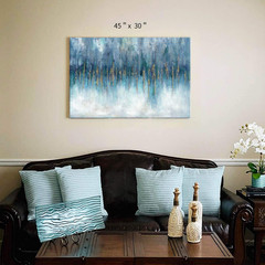 Large Abstract Canvas Art with Hand-Painted Gold Foils – 45“ x 30