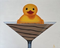 Rubber Ducky “Chocolate Ducktini” Oil Painting Original Fineartbyksj