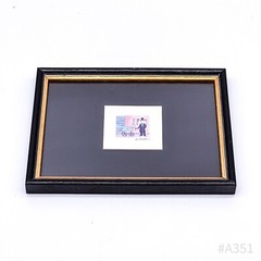 Vintage Bilderrahmen mit Miniaturmalerei signiert D. Cenac (14,5 x 18,5 cm)