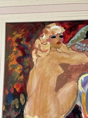 THEODORE NADEJEN PAINTING RUSSIAN AMERICAN MODERNIST Rare FAMOUS ILLUSTRATOR
