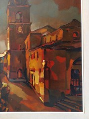 Antonio Belli Sunset in an Old Italian Village/Landscape/Original Oil Painting
