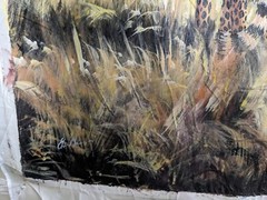 Oil Painting of Cheetahs on African Landscape 20×30 Vivid Colors Wild Animal