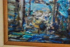 FRAMED ORIGINAL OIL VIEW OF COLONIAL SANTIAGO, ORIENTE, CUBA ARTIST: HECTO VIDAL