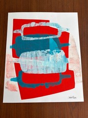BETO MEJIA Modern Art Paintings Original Abstract Mixed Media Paper Unframed