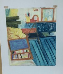 AMERICAN ARTIST FRIEDA SAVITZ – SIGNED AND DATED WATERCOLOR – 1958