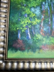 Oil on Canvas Painting Impressionist Colorful Trees in Forest Karla Runquist