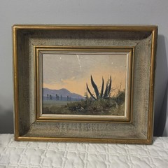 Vives Atsara Paisaje de Chalco Original Oil On Canvas Painting Framed 1953
