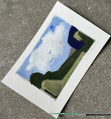Acrylic OOAK Painting Blue Summer Skies Lush Lavender Fields Signed Fine Art