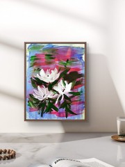 Roses Abstract Pop Art Canvas Painting Modern Design 9×12 Paper
