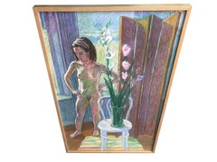 ROBERT FINCH 20th c. American PAINTING Young Female Nude PHILADELPHIA PA ARTIST