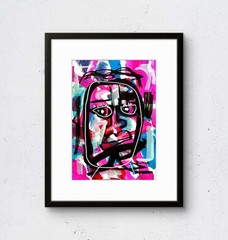 Abstract Face 7×10 on Paper Bold Color Modern Abstract Neo Expressionism