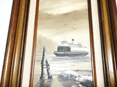TWO Nautical Seaside Boat Seagulls Ocean Calm Serene Paintings on Canvas SIGNED