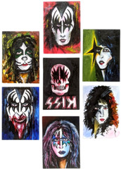 ACEO Original Painting art card 7 pcs lot kiss band Hand painting 2 .5/3.5