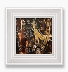 Deep Space Abstract Painting Framed – Masculine Science Decor Gift for Physicist