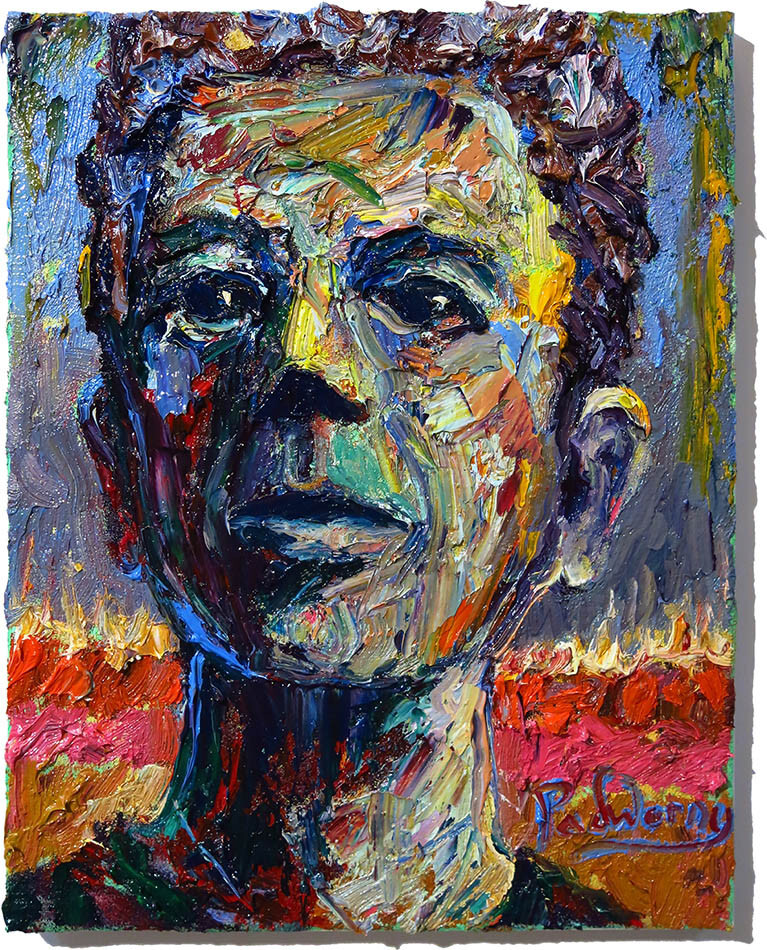 PORTRAIT OIL█PAINTING OUTSIDER IMPRESSIONIST ART█SIGNED ABSTRACT ORIGINAL MALE A