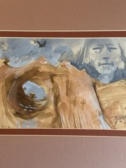 Navajo Painting Anderson Benally Signed Original Window Rock Az Gouache 7×10”