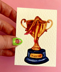 ACEO Edition- Print Sawyer Crane Leg Series Trophy Wife Funny Humor Feminist