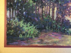 Original Pastel Painting, 11×15 Inches, Trees And Lake At Sunset