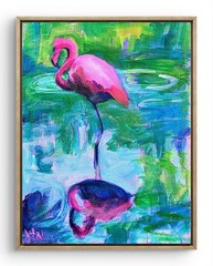 8×10 Bird Art Contemporary Acrylic Minimalism Xtn Original Canvas Painting