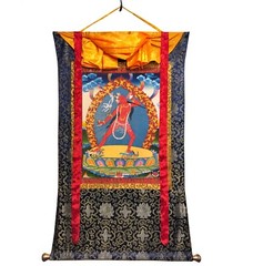 Silk Brocade Mounted Vajrayogini Thangka Painting for Decoration