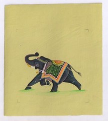 Royal Elephant Miniature Painting Paper Indian Handmade Traditional Art Painting