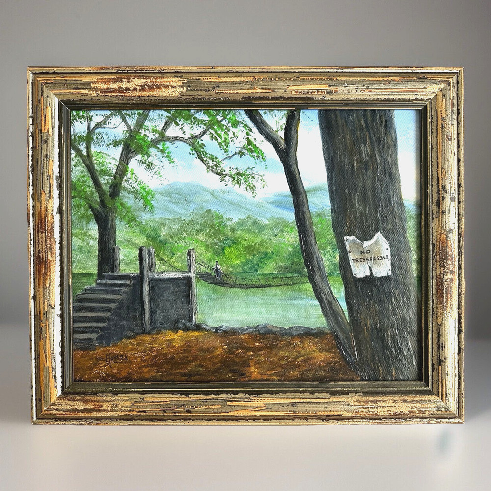 Orig. Eileen Jones Painting “Waihe’e Valley Swinging Bridge” (Maui, Hawaii) Sgn