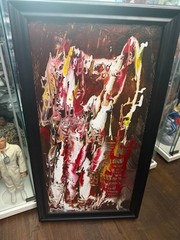Abstract Expressionism pour Painting Technique Original Artwork 15 x 26
