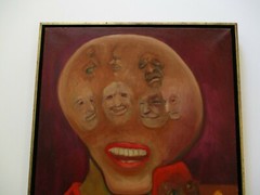 ROSEN VINTAGE PAINTING MODERNISM UNUSUAL SURREALISM EXPRESSIONISM HEAD FACE